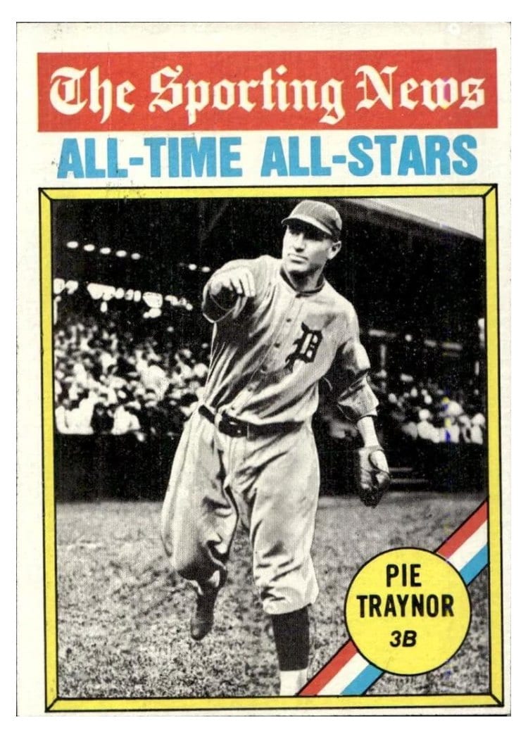 1976 Topps Pie Traynor All Time All Star #343 card