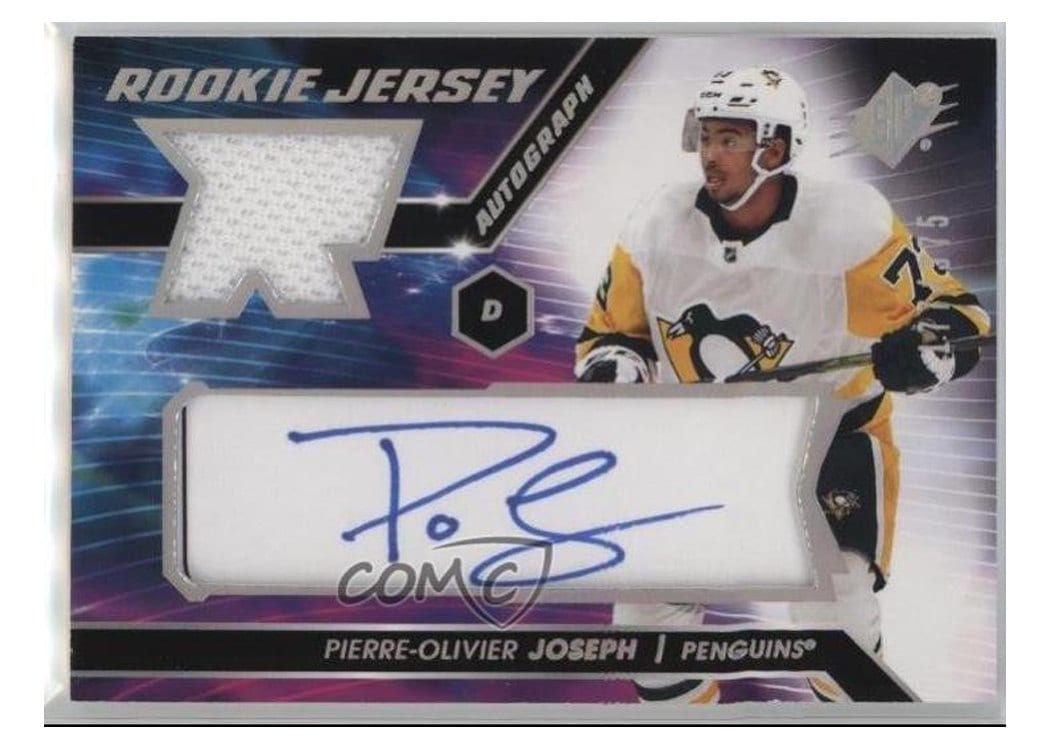 2020-21 SPx Rookie Autograph Jersey Pierre-Olivier Joseph #PJ card