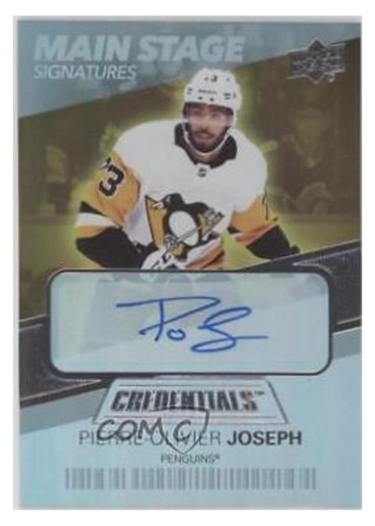 2021-22 Upper Deck Credentials Main Stage Signatures Pierre-Olivier Joseph #BTS-PJ card