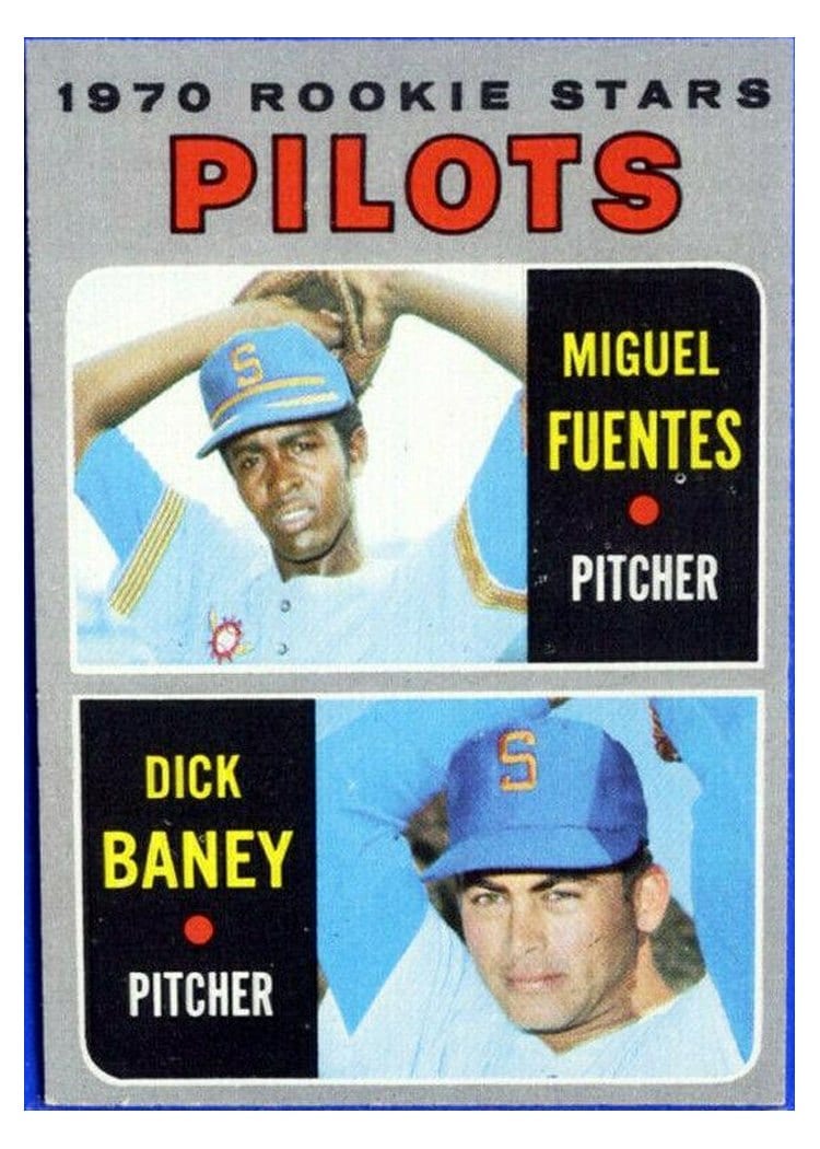 1970 Topps Pilots 1970 Rookie Stars: Miguel Fuentes / Dick Baney #88 card