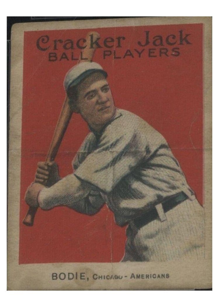 1914 Cracker Jack Ping Bodie #79 card