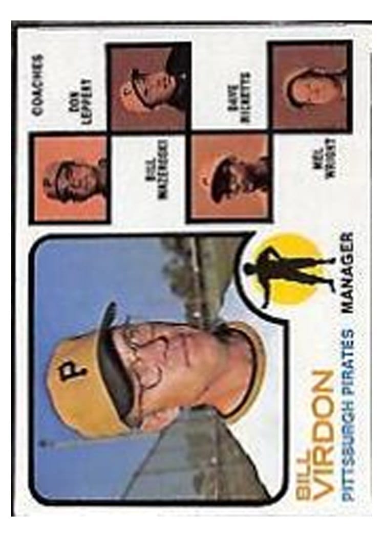 1973 Topps Pirates Field Leaders With Right Ear #517 card