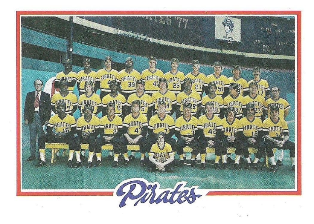 1978 Topps Pirates Team #606 card