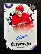2025-26 Upper Deck Detroit Red Wings Centennial Octopus Ink Inscriptions Pius Suter "1st DET Goal #OI-SU card