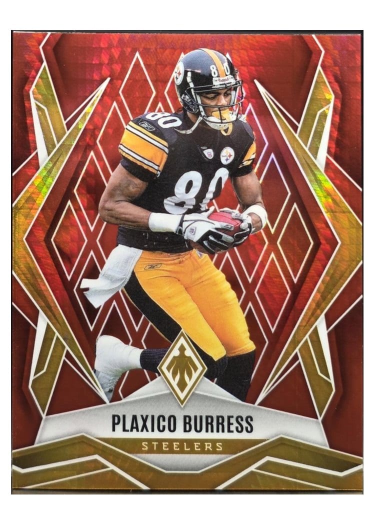 2025 Panini Phoenix Base Set Plaxico Burress Red Hyper #35 card