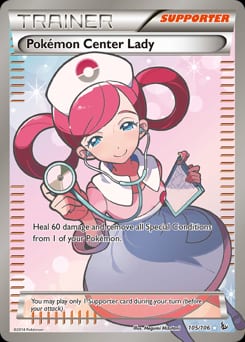 2014 Flashfire Pokémon Center Lady #105 card