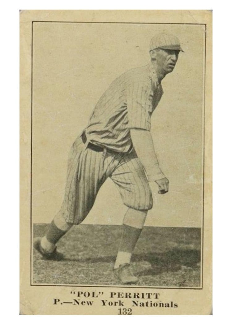 1917 Boston Store Pol Perritt #132 card