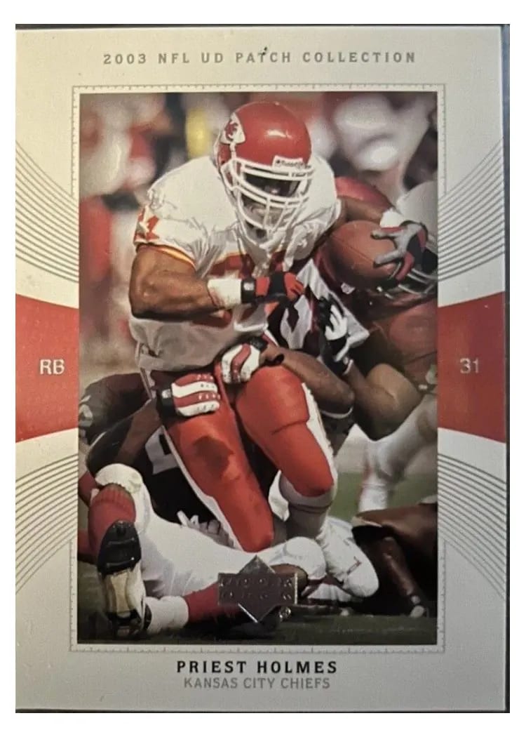 2003 Upper Deck Patch Collection Priest Holmes #31 card