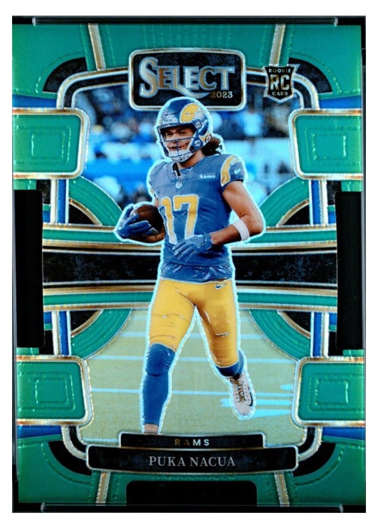 2023 Panini Select Puka Nacua Green Prizm Die-Cut #56 card