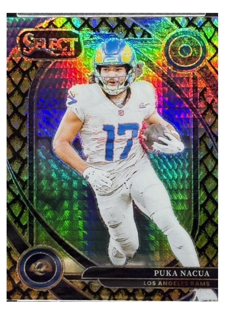 2024 Panini Select Base Set Puka Nacua Gold Dragon Scale Prizm #287 card