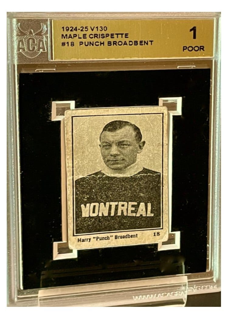 1924 V130 Maple Crispette Punch Broadbent #18 card