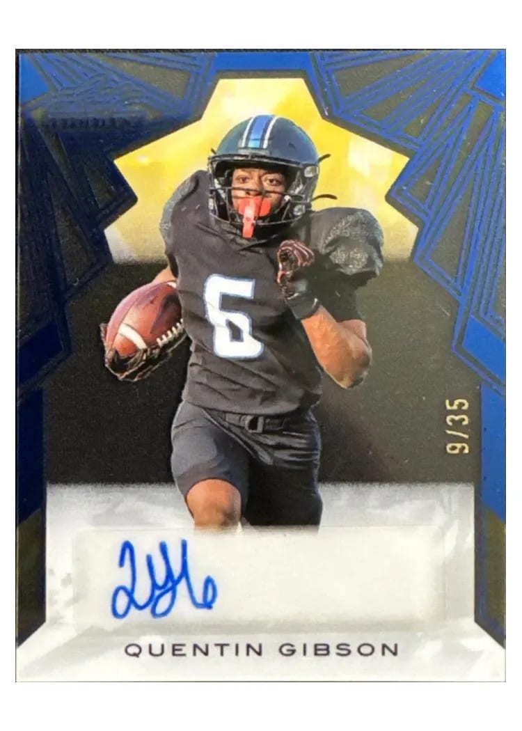 2025 Leaf Trinity Clear Autograph Quentin Gibson #CA-QG1 card
