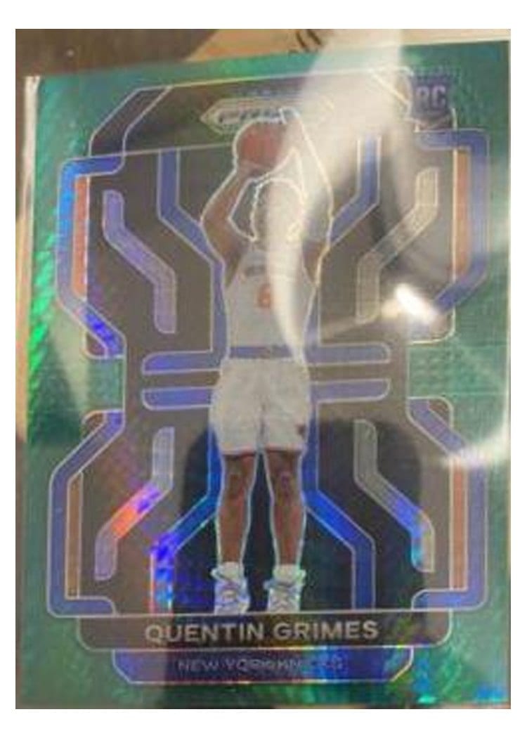 2021-22 Panini Prizm Base Set Quentin Grimes Green Hyper Prizm #285 card