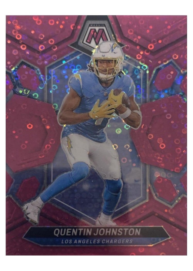 2024 Panini Mosaic Base Set Quentin Johnston No Huddle Pink #123 card