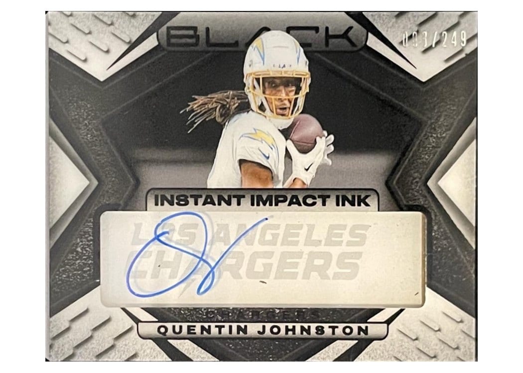 2025 Panini Black Instant Impact Ink Quentin Johnston #4 card
