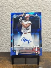 2025 Bowman Draft Sapphire Sapphire Chrome Prospect Autographs Quentin Young #CPA-QY card