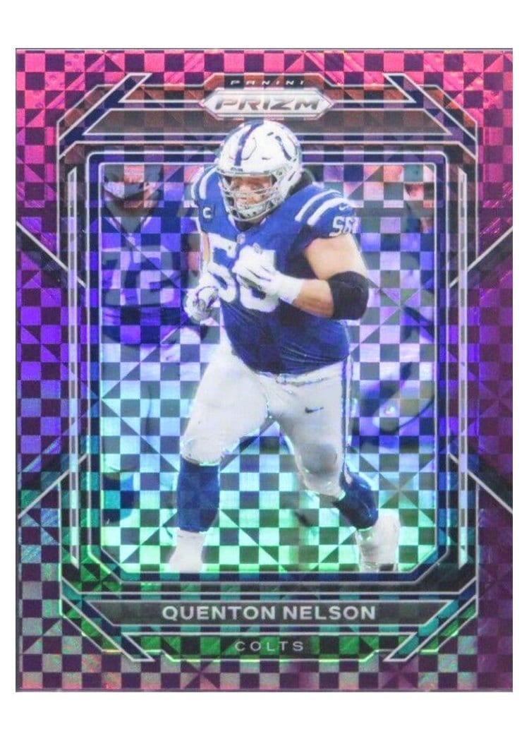 2022 Panini Prizm Base Set Quenton Nelson Purple Power #124 card