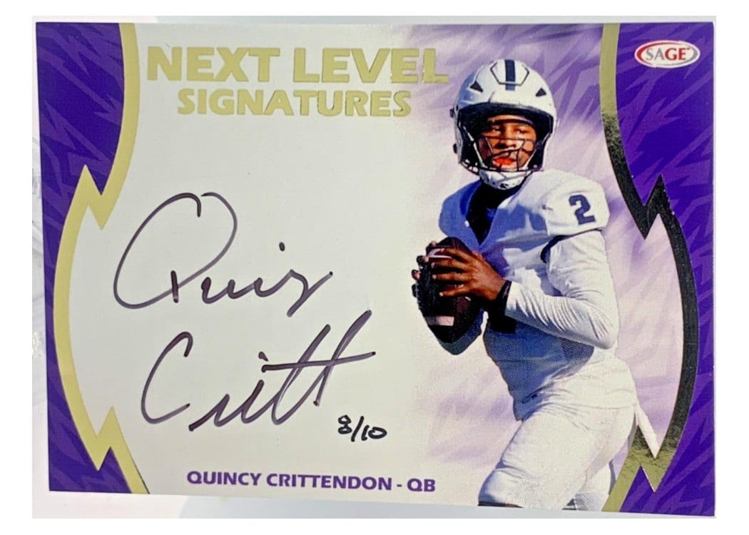 2026 SAGE Football Next Level Signatures Quincy Crittendon #NLS-QC card