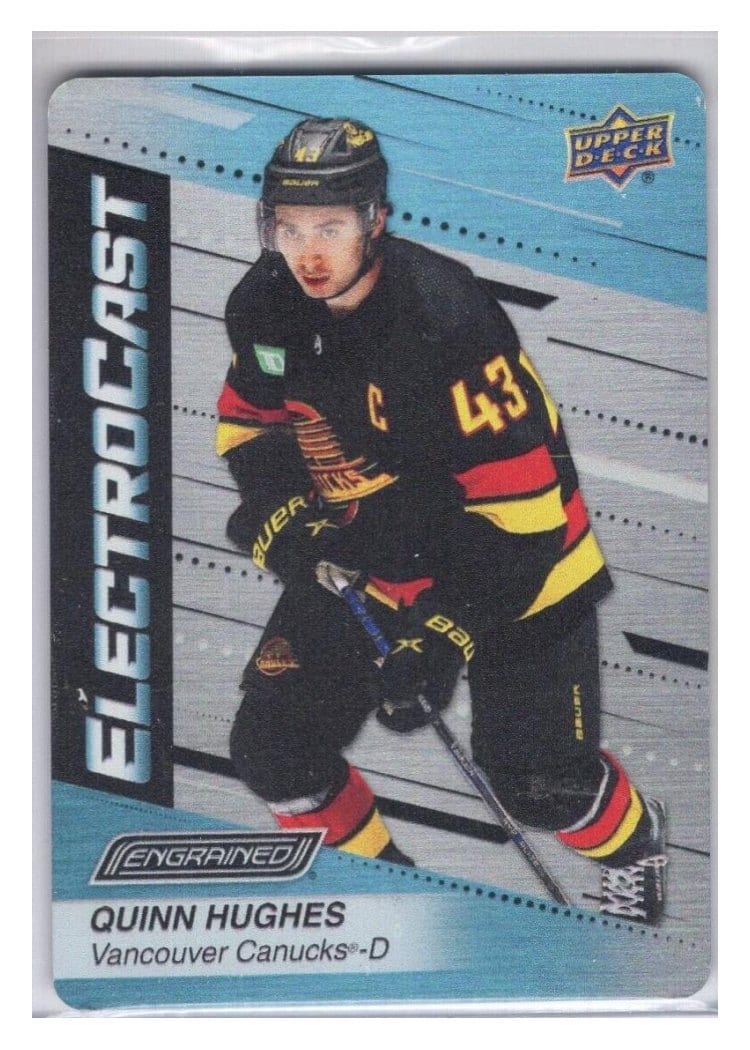 2023-24 Upper Deck Engrained ElectroCast Metal Quinn Hughes #EC-4 card