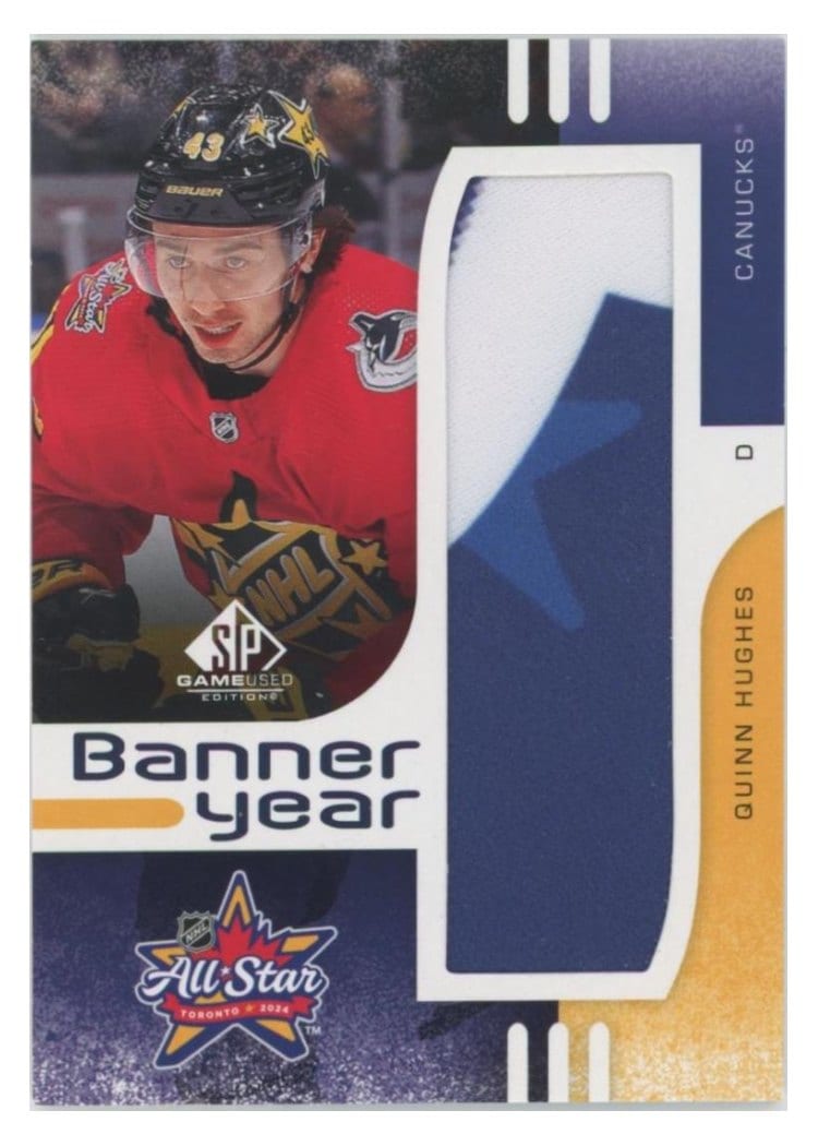 2024-25 SP Game Used 2024 All-Star Game Banner Year Relics Quinn Hughes #BYAS-QH card