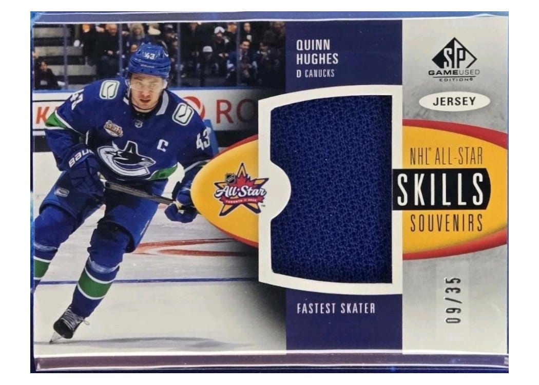 2024-25 SP Game Used 2024 All-Star Skills Souvenirs Jersey Relics Quinn Hughes #SV-QH card