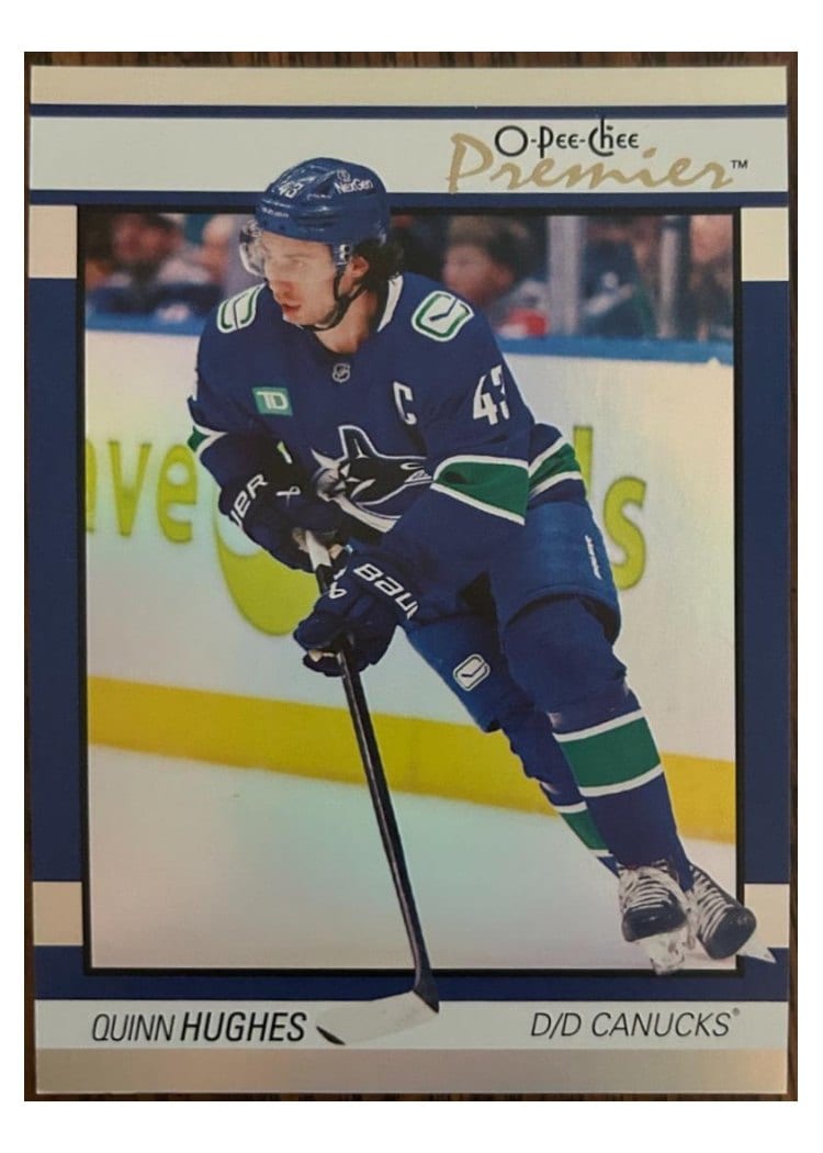 2025-26 O-Pee-Chee OPC Premier Jumbos Quinn Hughes #PW-QH card
