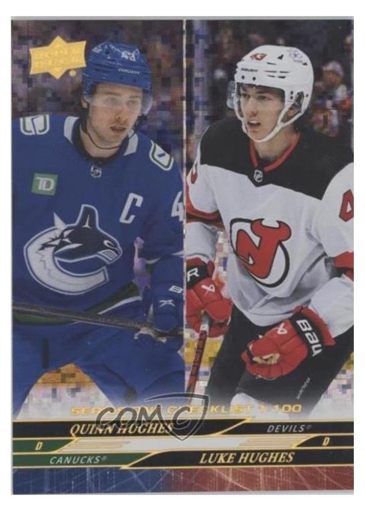 2024-25 Upper Deck Base Set Quinn Hughes / Luke Hughes #199 card