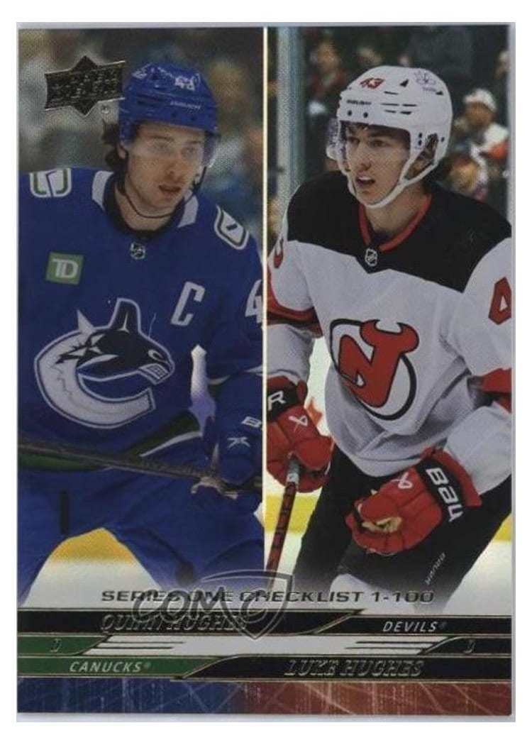 2024-25 Upper Deck Base Set Quinn Hughes / Luke Hughes #199 card