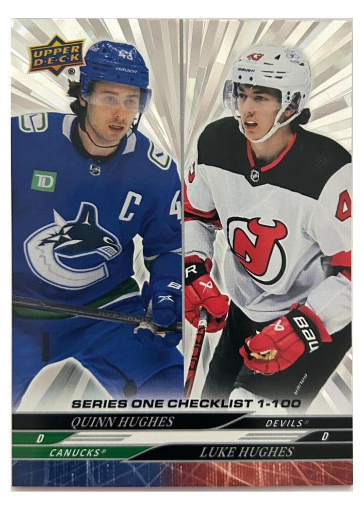 2024-25 Upper Deck Base Set Quinn Hughes / Luke Hughes #199 card