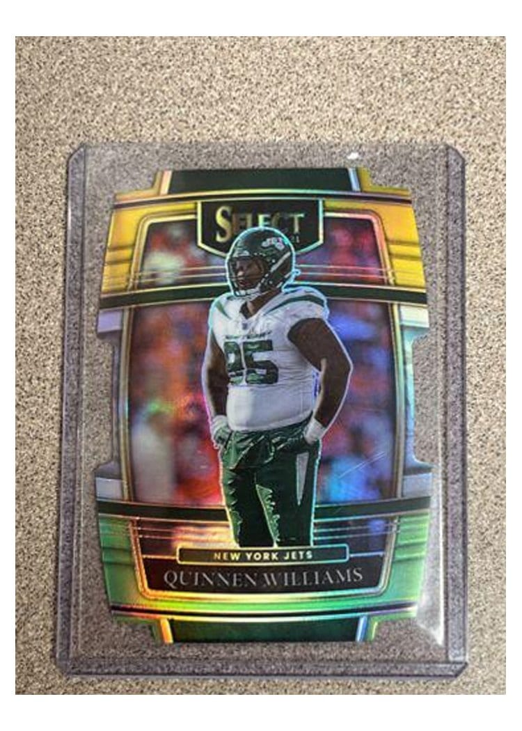 2021 Panini Select Base Set Quinnen Williams Green and Yellow Die Cut #27 card