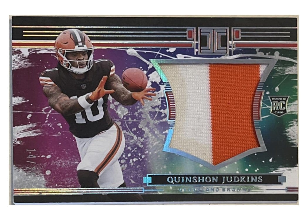 2025 Panini Impeccable RC Logo Patches Quinshon Judkins #12 card
