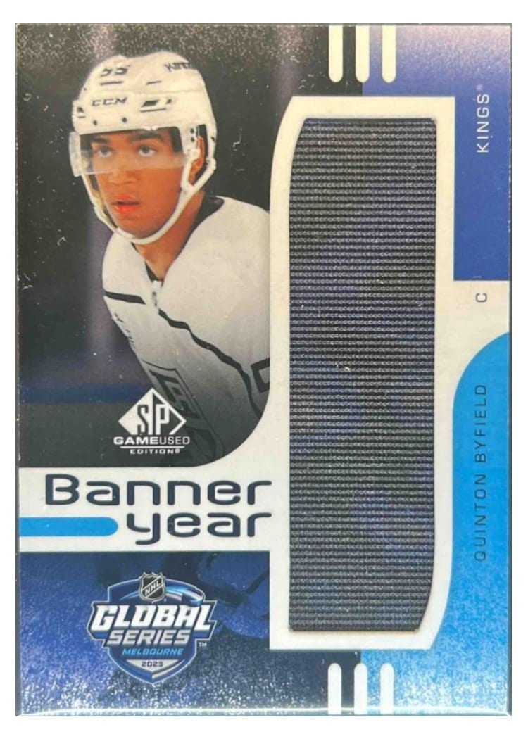 2024-25 SP Game Used 2023 Global Series Melbourne Banner Year Relics Quinton Byfield #BYGS-QB card