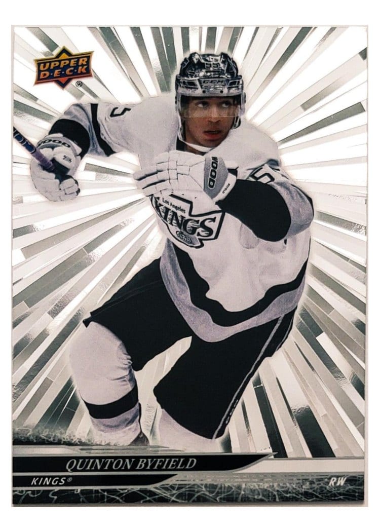 2024-25 Upper Deck Base Set Quinton Byfield Outburst Silver #328 card
