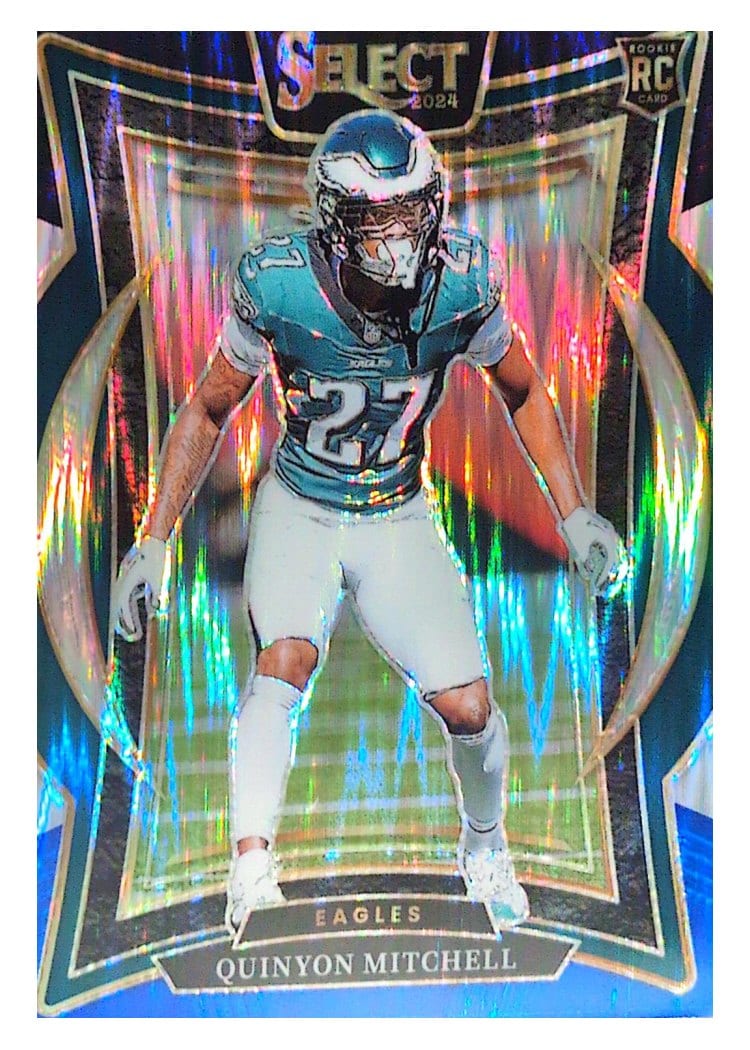 2024 Panini Select Base Set Quinyon Mitchell Black Blue Prizm Shock #55 card