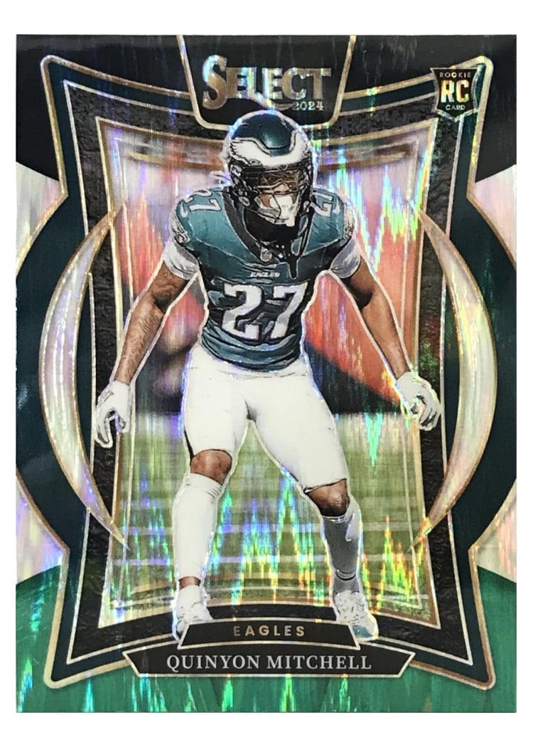 2024 Panini Select Base Set Quinyon Mitchell Black Green Prizm Shock #55 card