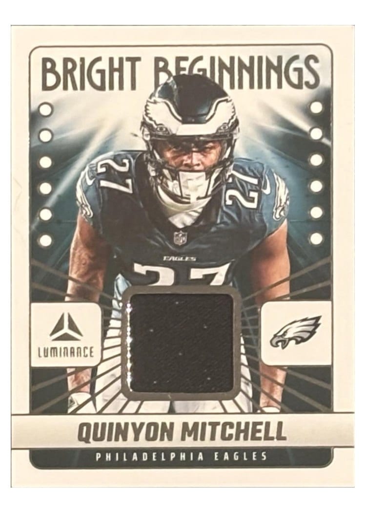 2025 Panini Luminance Bright Beginnings Relics Quinyon Mitchell #12 card