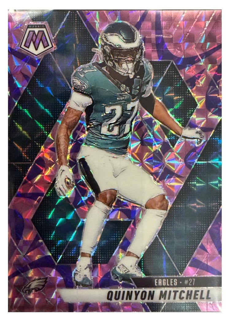 2025 Panini Mosaic Base Set Quinyon Mitchell Reactive Purple #72 card