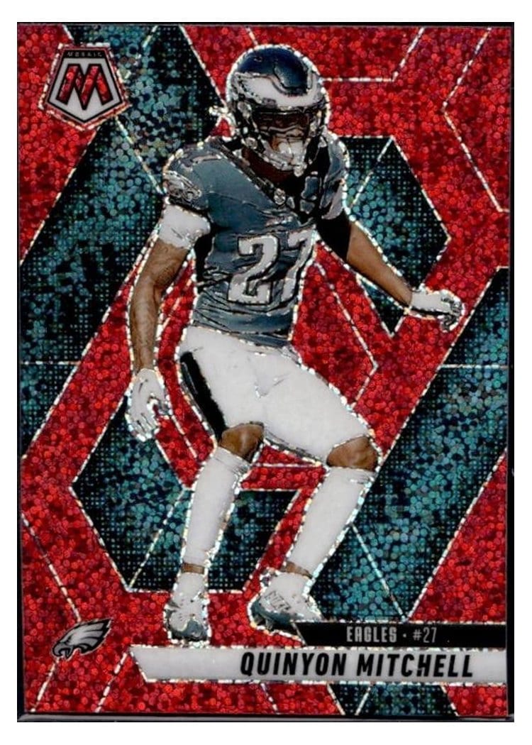 2025 Panini Mosaic Base Set Quinyon Mitchell Red Sparkle #72 card