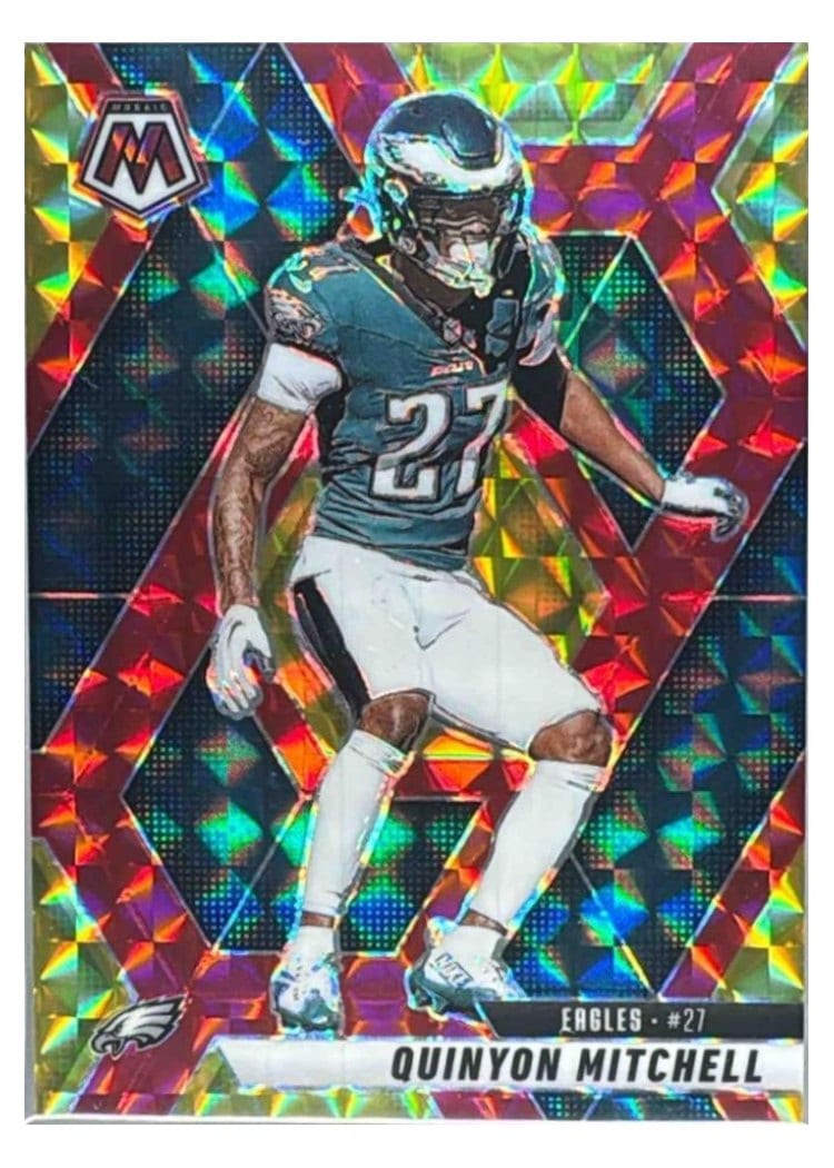 2025 Panini Mosaic Base Set Quinyon Mitchell Choice Red #72 card