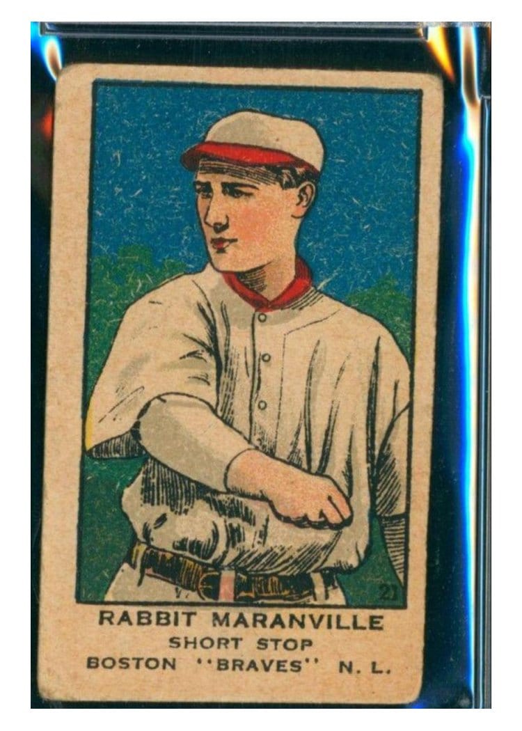 1919 W514 Rabbit Maranville Hand Cut Braves #21 card