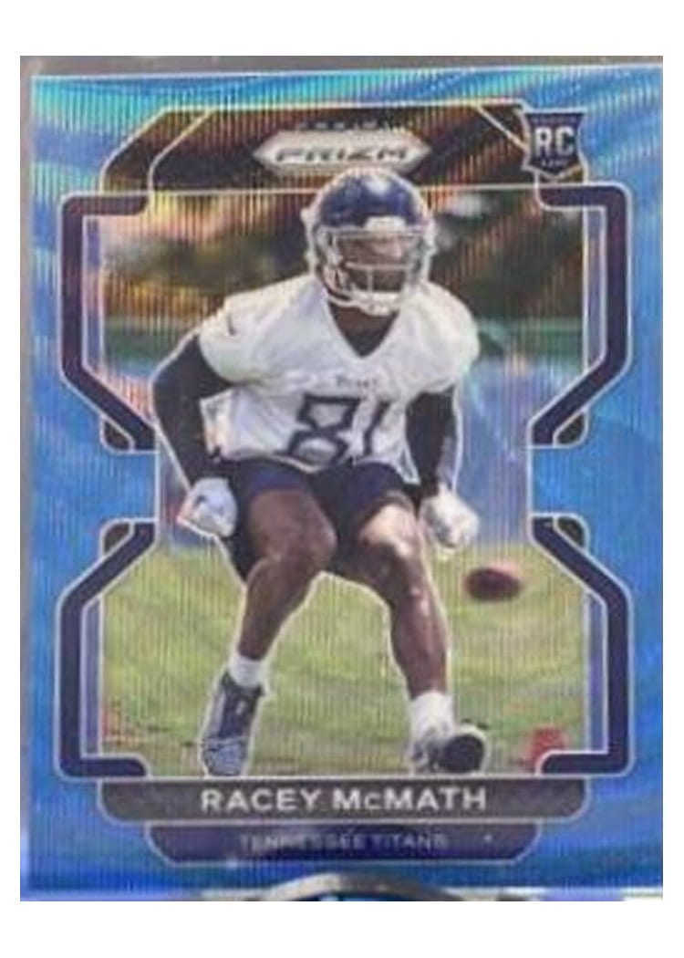 2021 Panini Prizm Base Set Racey McMath Blue Wave Prizm #409 card