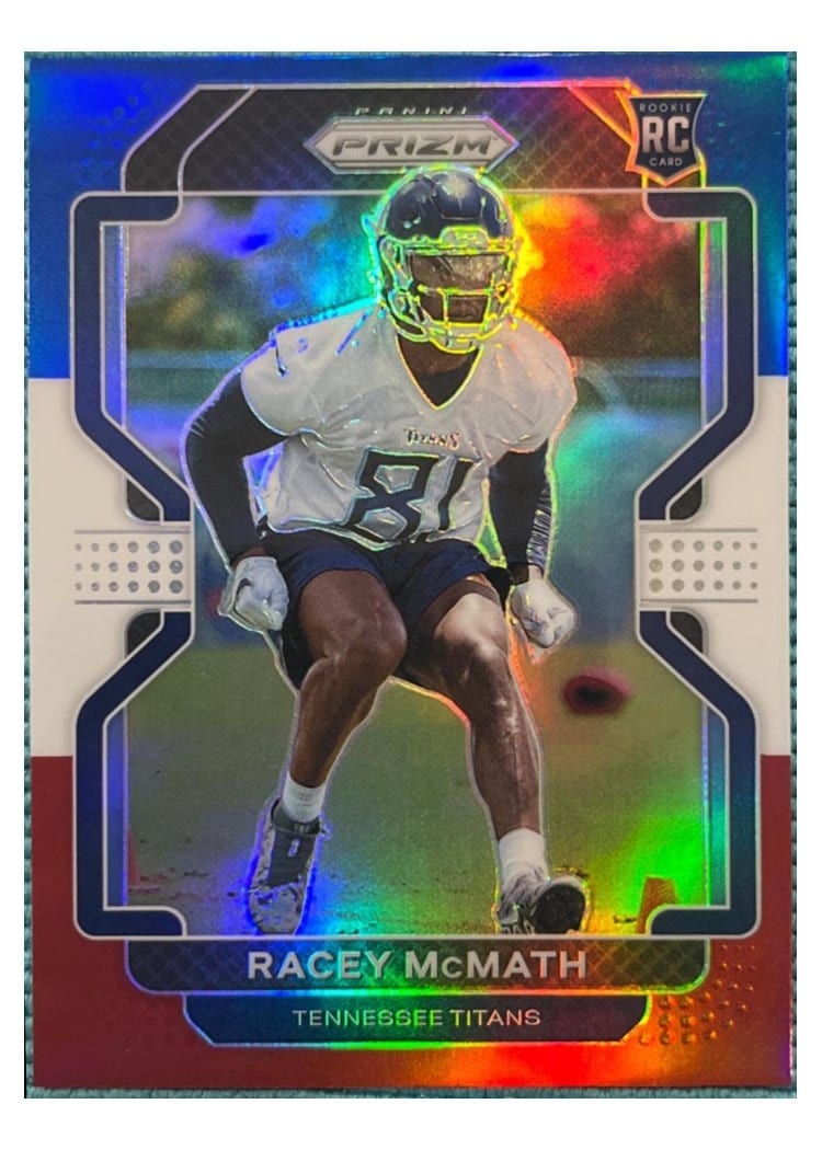 2021 Panini Prizm Base Set Racey McMath Red White and Blue Prizm #409 card