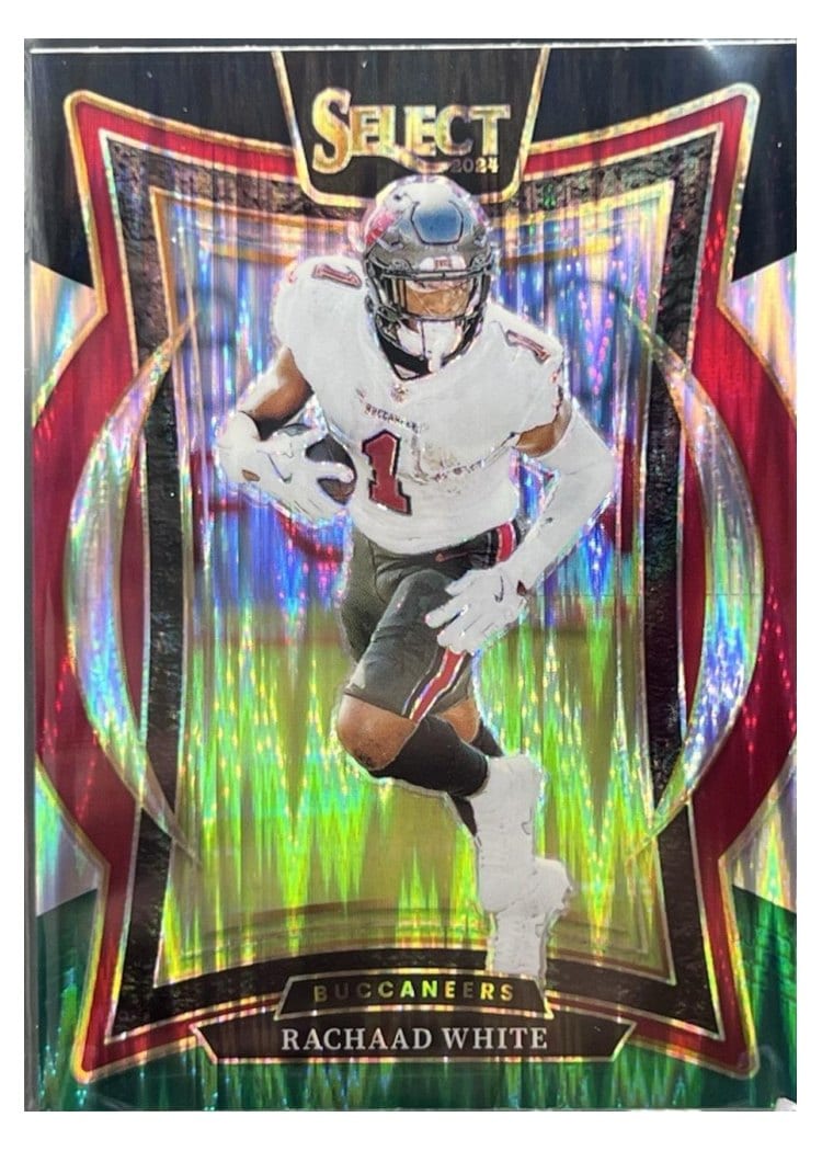 2024 Panini Select Base Set Rachaad White Black Green Prizm Shock #88 card