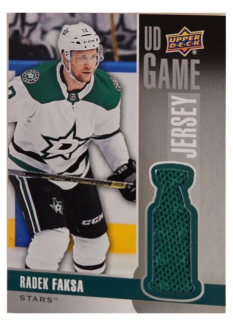 2019-20 Upper Deck UD Game Jersey Radek Faksa #GJ-RF card