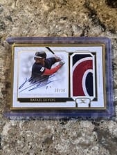 2024 Topps Definitive Collection Framed Autograph Patch Rafael Devers #FAPC-RD card