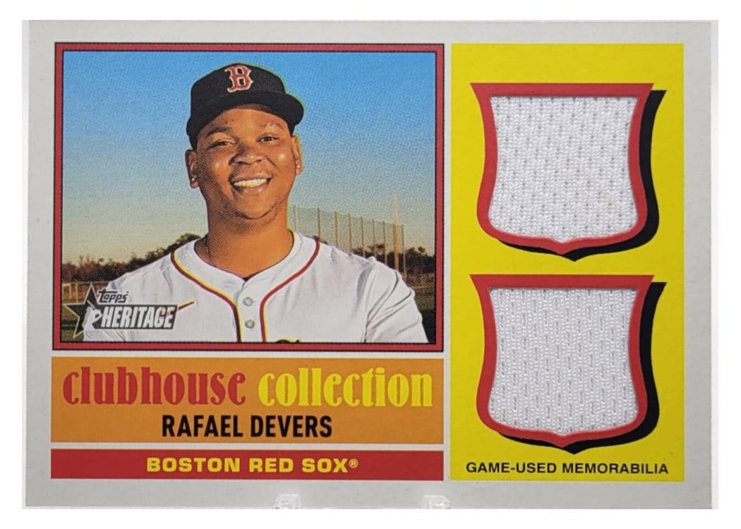 2025 Topps Heritage Clubhouse Collection Single Player Dual Relics Rafael Devers #CCSDR-RD card