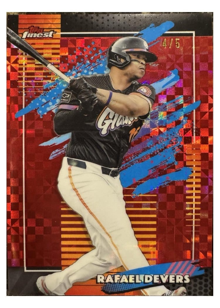 2026 Topps Finest Rafael Devers Red Geometric Refractor #118 card