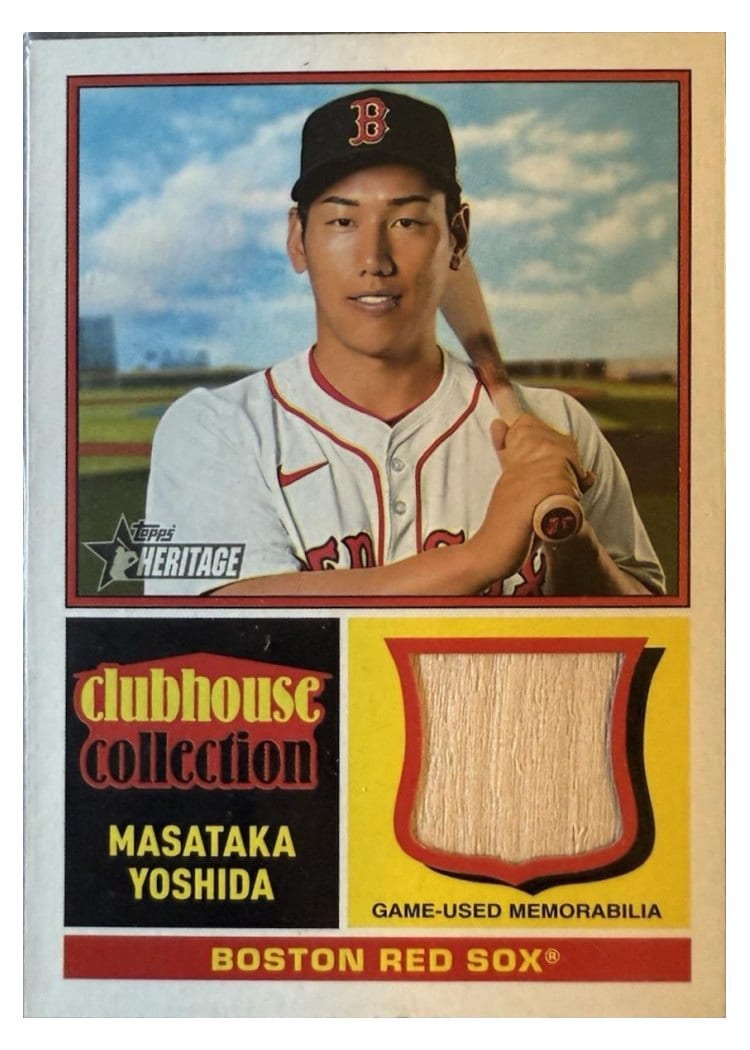2025 Topps Heritage Dual Player MLB Collection Relics Rafael Devers / Masataka Yoshida #DPMCR-DY card