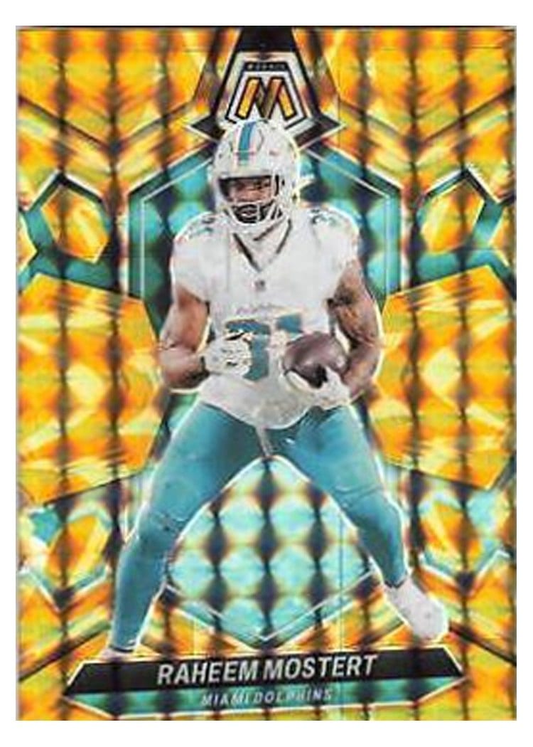 2024 Panini Mosaic Base Set Raheem Mostert Yellow Reactive #136 card