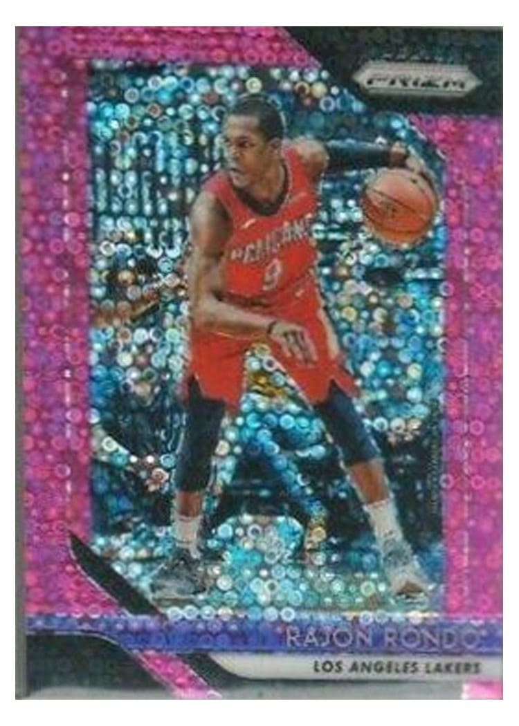 2018-19 Panini Prizm Base Set Rajon Rondo Fast Break Prizm Pink #36 card